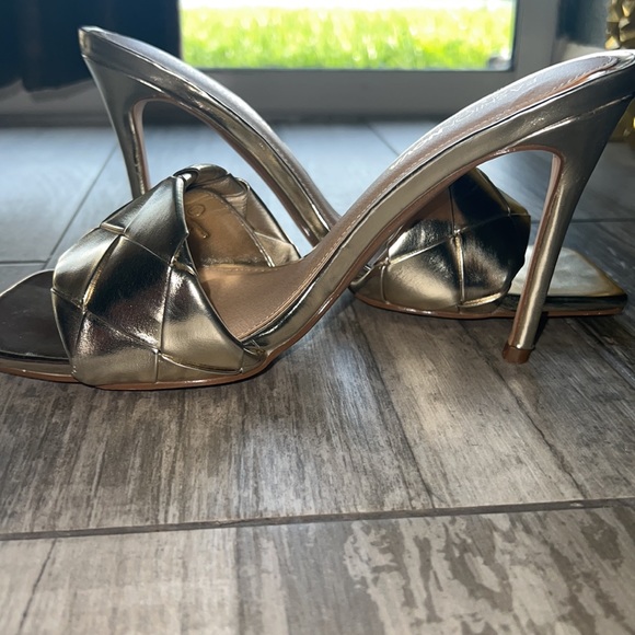 Fashion Nova Heels- Cut You Off Mules- Gold - Picture 8 of 12